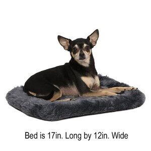 17 Inch Gray Dog Bed or Cat Bed W/ Comfortable Bolster Ideal for "Toy" Dog